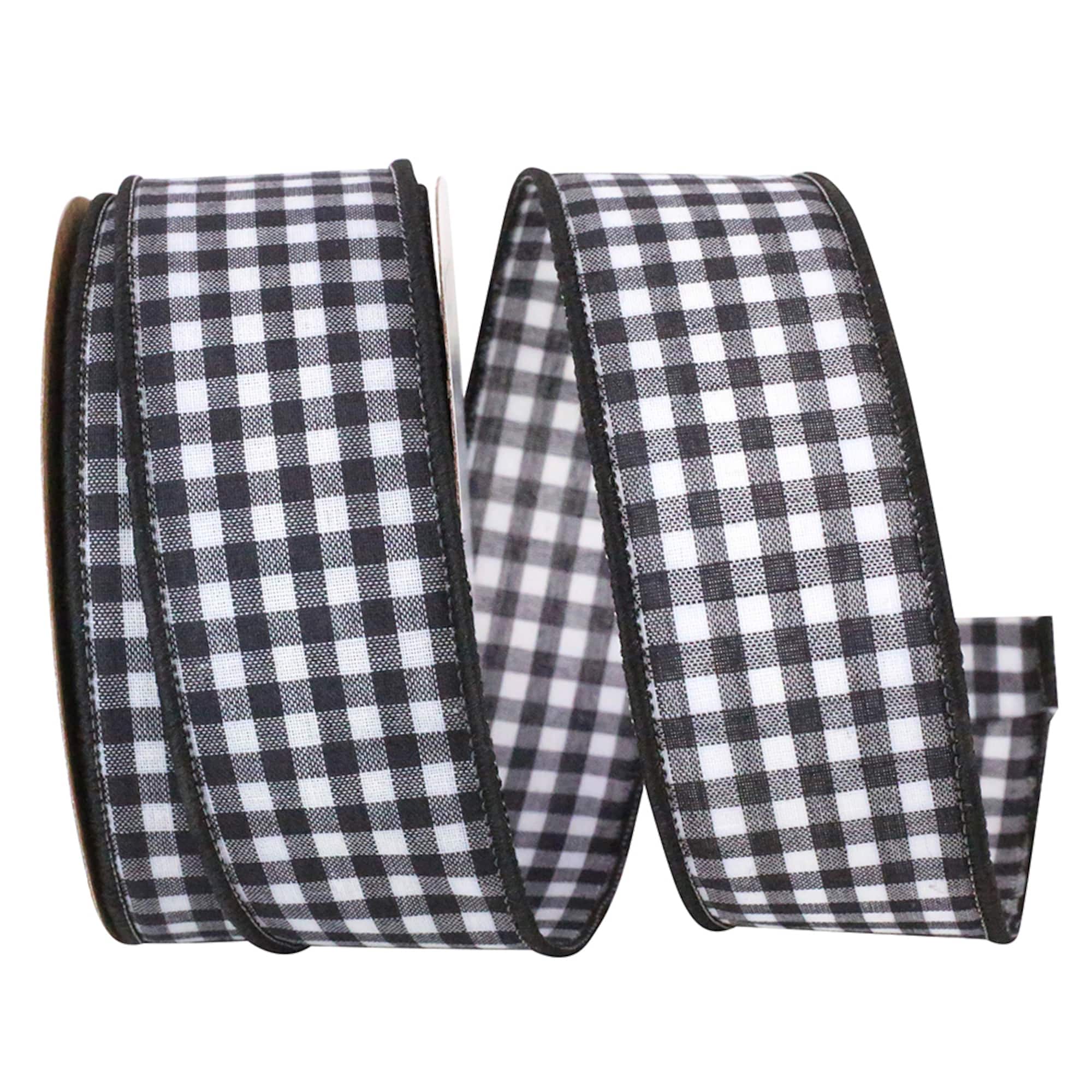 Reliant 1.375" x 10yd. Gingham Check Wired Ribbon